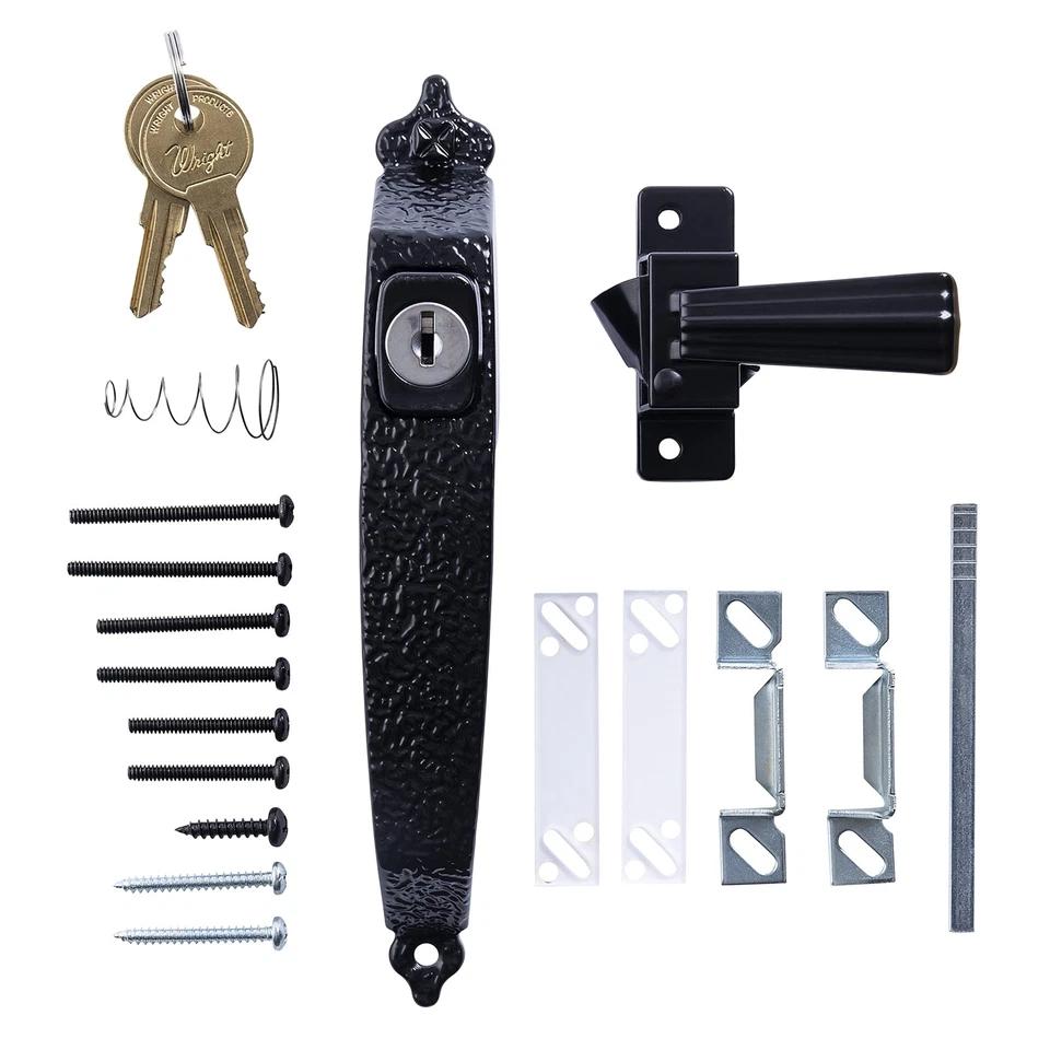 - Колониальная кнопочная дверная защелка с ключом для экранных и штормовых дверей, черная, 1... - Изображение 3 из 4