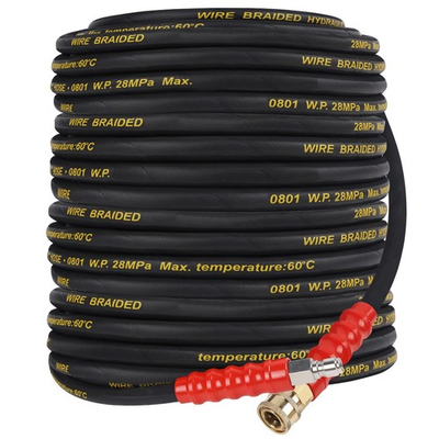 #ad Pressure Washer Hose 50FT with 3 8 Inch Quick Connect High Tensile Wire Brai... $64.54