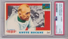 VINTAGE CLEAN 1955 Topps All-American #16 KNUTE ROCKNE PSA 4 NOTRE DAME NORWAY