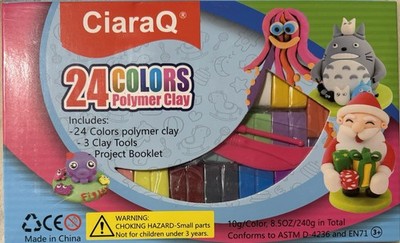 24 Color Polymer Clay 3 Clay Tools Project Booklet 8.5oz New