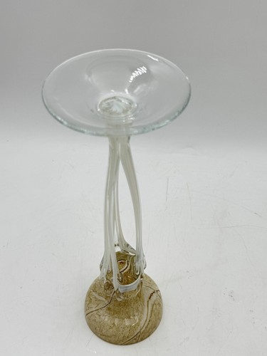 Jozefina Krosno mundgeblasen Kunstglas Kerzenhalter Stab Polen 9” & 10-1/4” - Bild 12 von 13