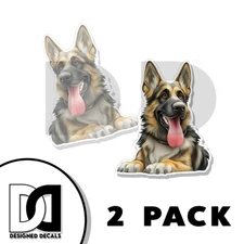 German Shepherd Dog - Vinyl Decal Sticker - Car Window Laptop Made in USA 2 PACK