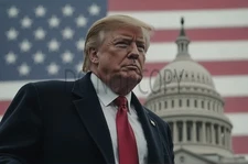 Donald  Trump American Flag AI Generated Photo MAGA President, USA 8X10 Print