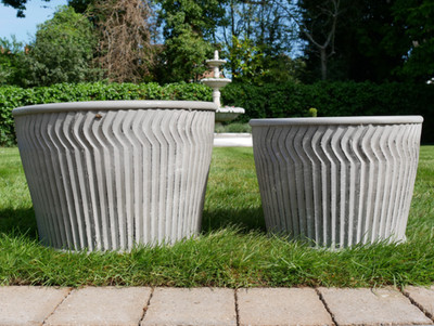 2er Set breite Pflanzgefäße aus verzinktem Metall große runde Dollywanne Garten Trommeltöpfe