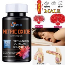 60 Nitric Oxide Booster Supplement w/ L-Arginine Premium Workout Muscle Capsule