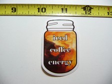 ICED COFFEE FOR ENERGY SMALL STICKER DECAL BEVERAGE MORNING WAKE UP FUN
