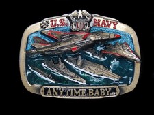 TJ07133 VINTAGE 1983  UNITED STATES NAVY  MILITARY COMMEMORATIVE BELT BUCKLE