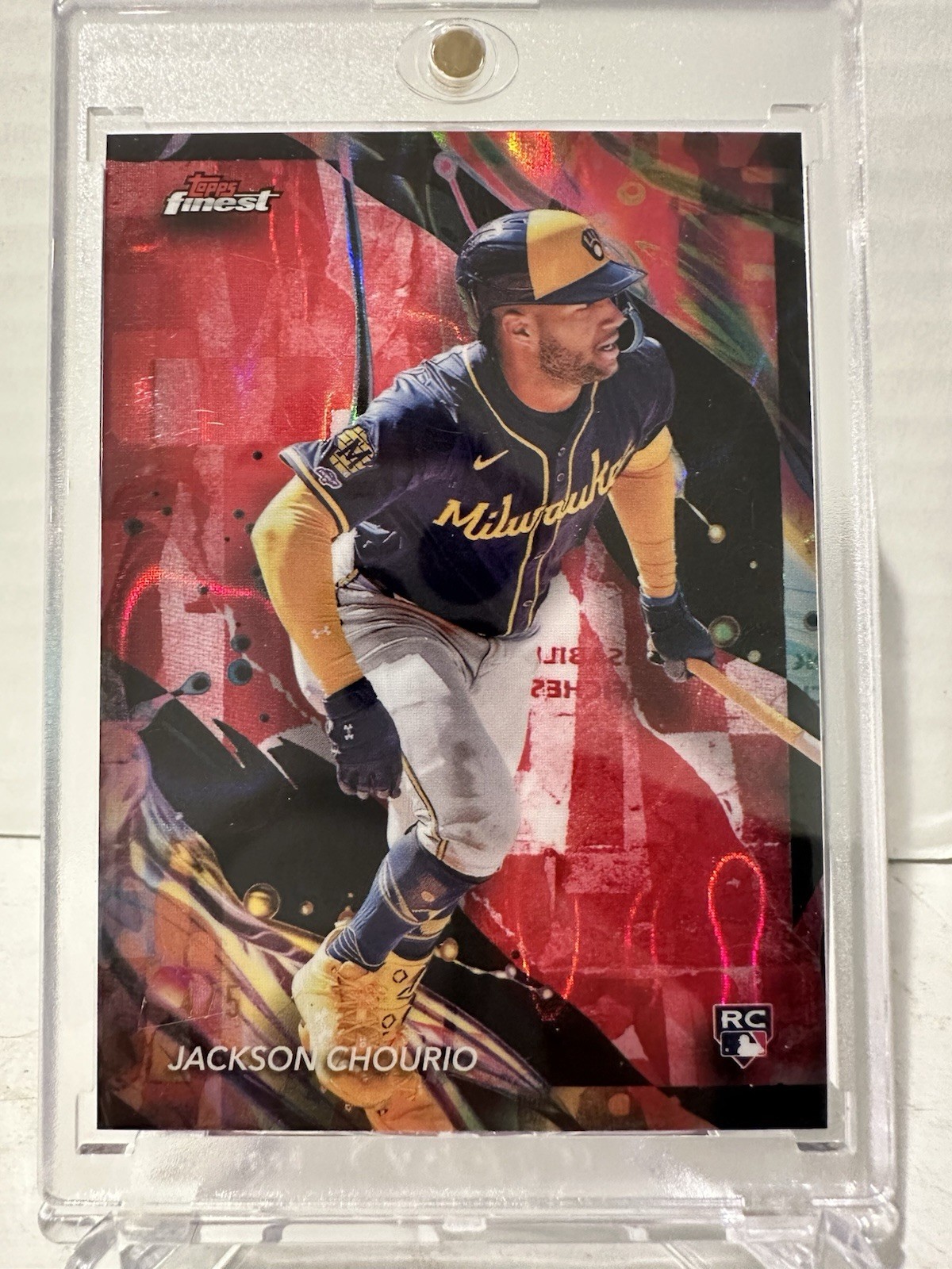 2024 Topps Finest - Uncommon Jackson Chourio #159 Red Lava Refractor /5 (RC)