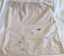 INC International Concepts Stretch Floral Embroidered A-Line Skirt Beige 14