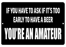 Funny Sarcastic Metal Tin Sign Wall Decor Man Cave Bar Mancave Amateur