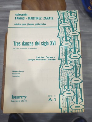 Farias,Zarate 3 Danzas For Classical Guitar Rare Vintage Sheet Music
