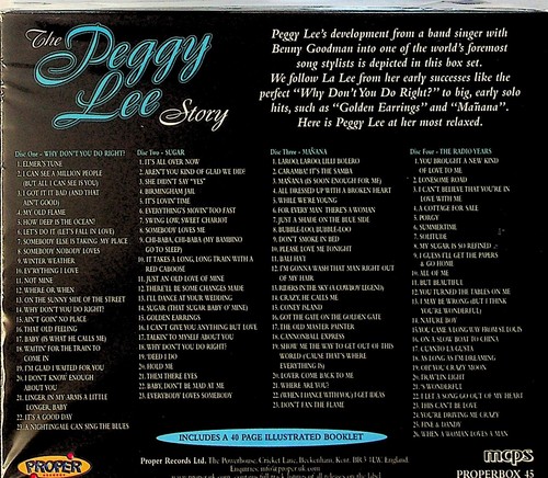 THE PEGGY LEE STORY- Best of 4-CD Proper 2002 BOX SET (Best of/Jazz Pop Vocal) - Picture 3 of 3