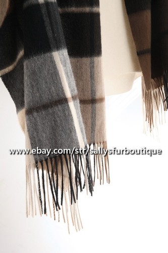 Sallys Lux 100% Mongolian Ripple Cashmere Shawl Wrap Large Blanket 200 * 60cm - Picture 20 of 25