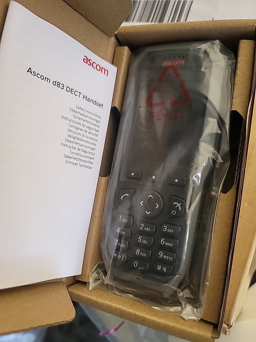 Téléphone DECT Ascom D83 Protector - Écran LED 2.4'' - Robustesse Professionnelle - Neuf Sous Blister