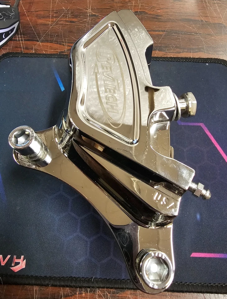 Revtech Chrome Front Right Brake Caliper 1984-1999 Harley Sportster Dyna Touring - Image 3 of 4
