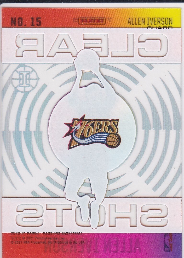ALLEN IVERSON Philadelphia 76ers Basketball CLEAR SHOTS INSERT