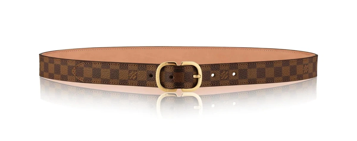 brown checkered lv belt