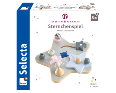 Selecta Kleinkindwelt Holz Sternchenspiel Mobiles Erlebnisbrett 19 cm 64029