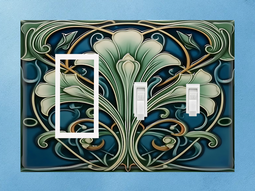 Art Nouveau Vine-stained glass design Light Switch Plate outlet cover home decor - Picture 32 of 41