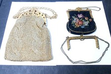 Group Of Vintage Gold Toned Ornate Framed Evening Bags 2 Bags And 1 Bag Frame