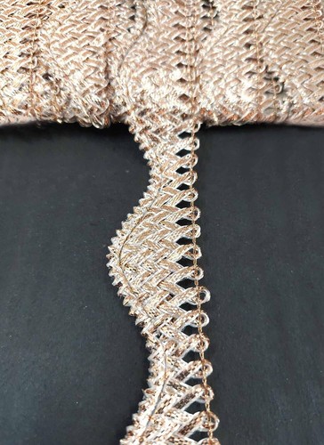 Jhalar Pankh Snake Gota Patti Lace Border Trimmings Ribbon Dupatta Lehenga 9 Mtr - Picture 6 of 16