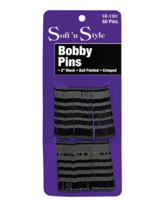 Burmax Soft 'N Style Bobby Pins 2'' Black 60/card