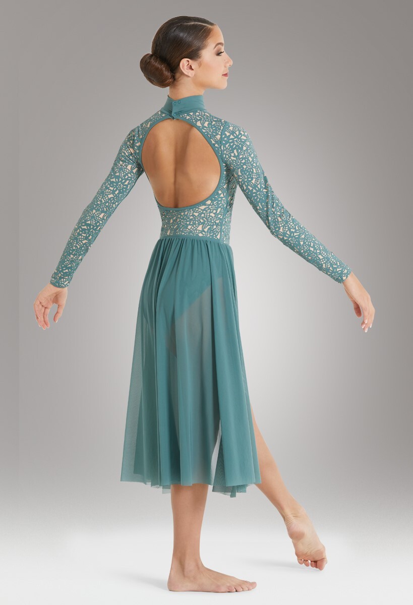 Dance Costume Weissman D11433 Contemporary SA Adult Green Modern Lycra