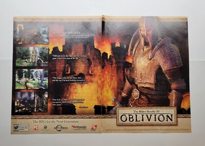 Elder Scrolls IV Oblivion Double Page  Video Game Magazine Ad