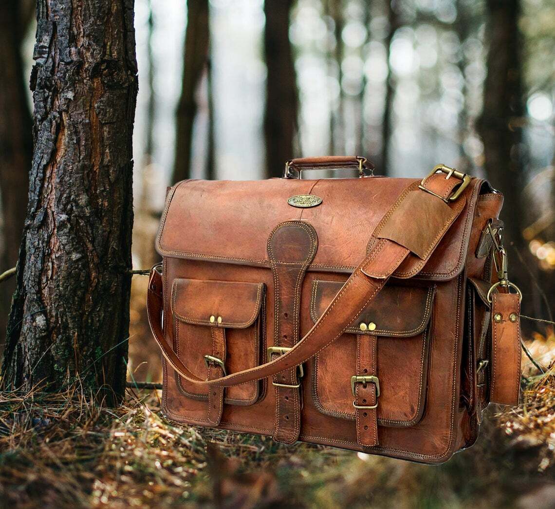 Men Briefcase Leather Laptop Business Messenger Shoulder Bag Satchel Handbag