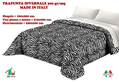 Trapunta Invernale Matrimoniale Singola Piazza Mezza Nera