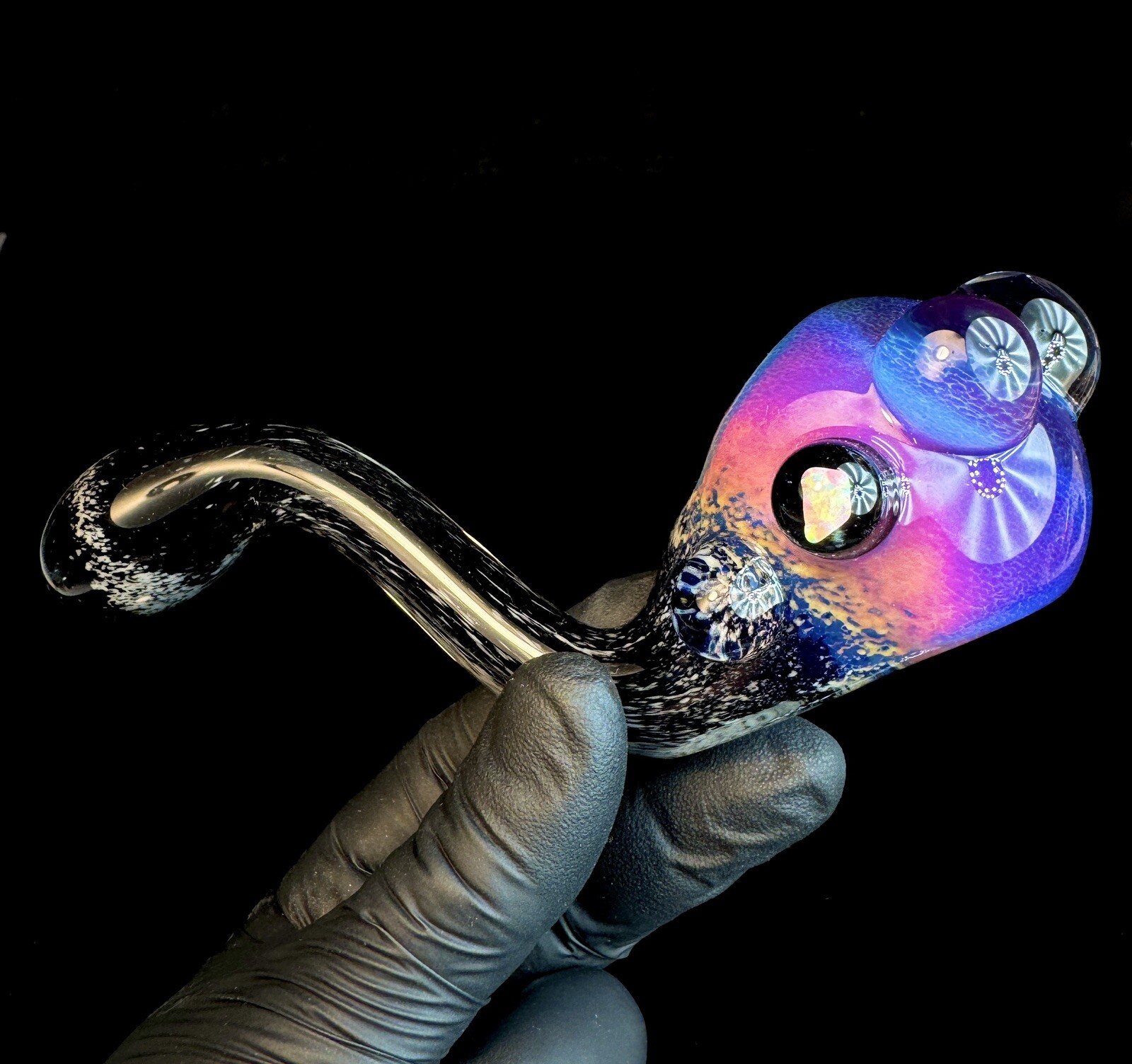 Sherlock Smoking TOBACCO Collectible Glass Hand Pipe Experimental Green Opal