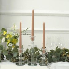 120 Beige Premium 10" Taper Candles Unscented Dinner Party Wedding Decorations
