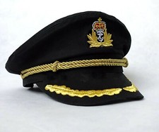 Military Nautical Hat Navy Marine Skipper Sailor Black Captain Dominatrix Femdom