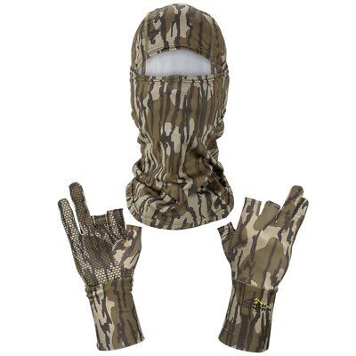 North Mountain Gear Mossy Oak Bottomland Fingerless Turkey Glove Balaclava Set