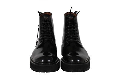 Givenchy Combat Boots Size US11 EU44 Black Leather Side Zip Lace