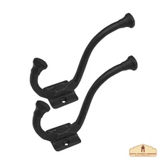 Cast Iron Coat Hook  Hat Towel Rack Heavy Duty Rustic Wall Mount Hanger Pair