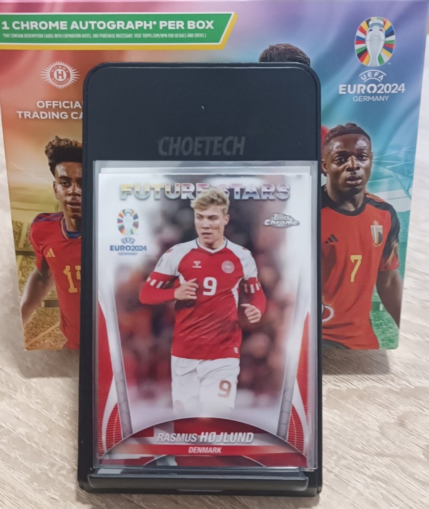 Rasmus Hojlund Denmark Future Stars Topps Chrome UEFA Euro 2024 Soccer Card