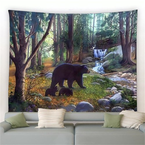 Large Marble Tapestry Jungle Animals Wall Hanging Bedspread Bedroom Background - Picture 16 of 22