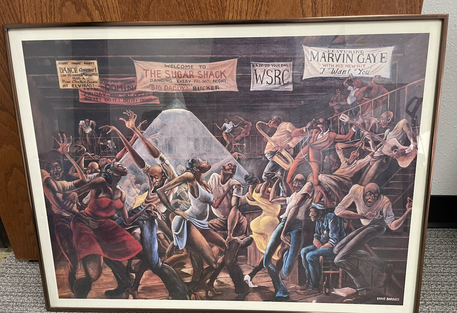 SUGAR SHACK ERNIE BARNES GOOD TIMES 21.5 X 31 Framed Poster Print Wall