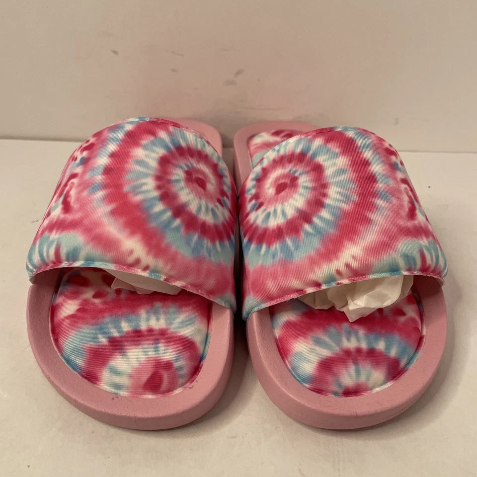 Toboganes para niñas grandes talla 4 TIEDYE rosa Steve Madden Jamil niñas escuela primaria Foto 2 de 4