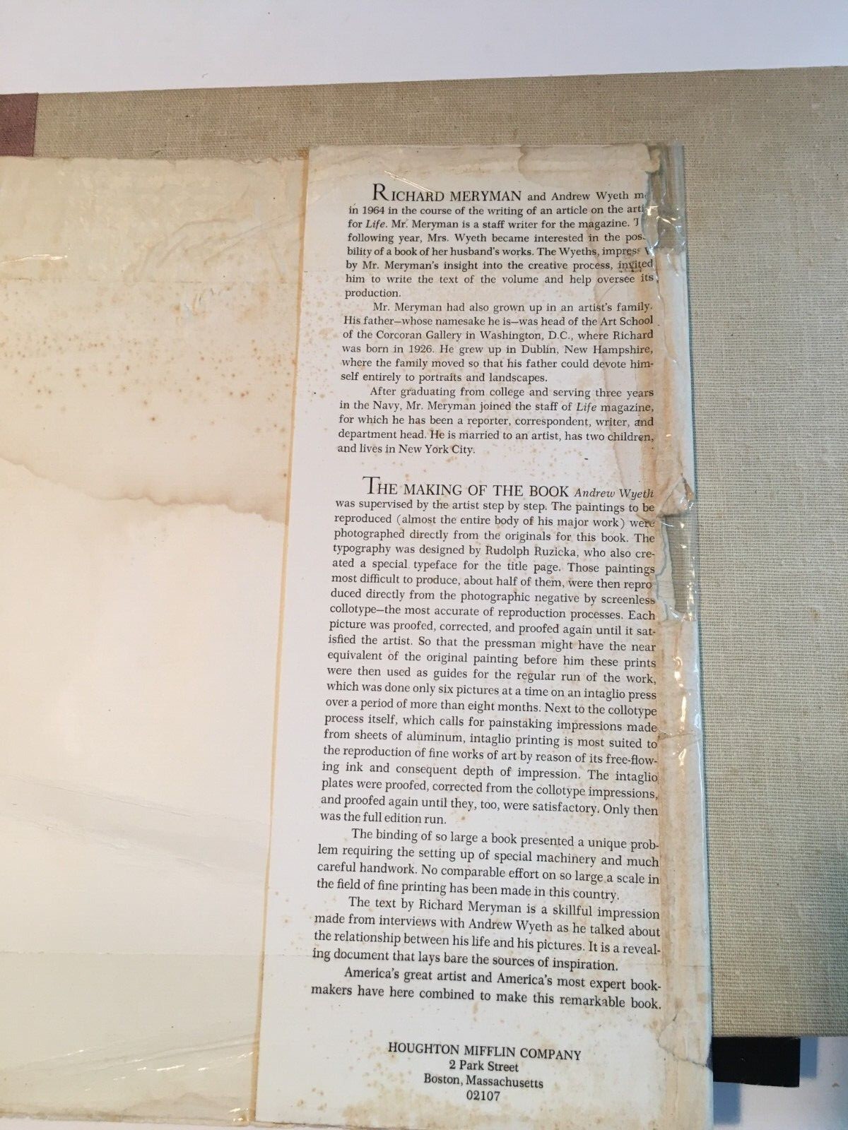 Andrew Wyeth Oversized Art Book 1968 with Time Magazine Article eBay