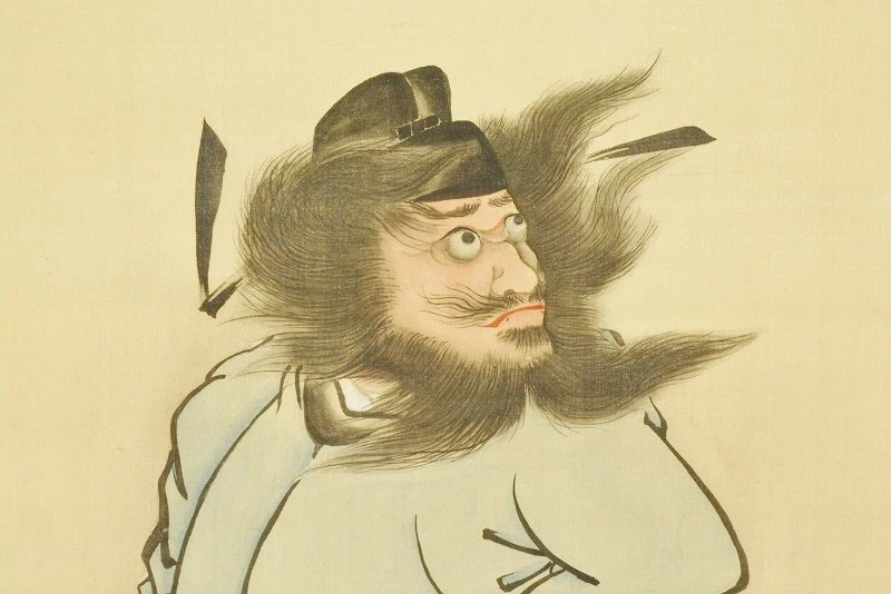 PINTURA JAPONESA ARTE ENVEJECIDO Pergamino Colgante 71.1" Antiguo Sol Shouki Japón a070 Foto 3 de 4