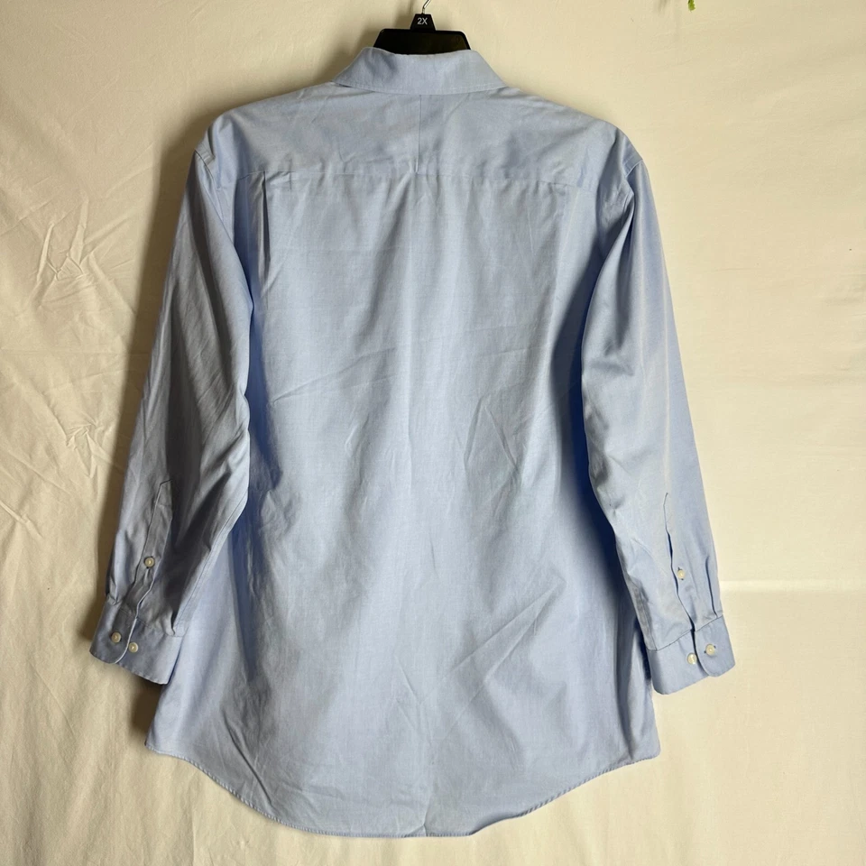 Black Brown 1826 Mens Button Up Dress Shirt 100% Egyptian Cotton Blue 17.5 - 33 - Image 2 of 4