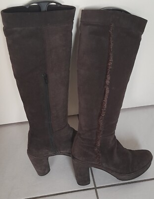 Winterstiefel aus grau-braunem Wildleder von Homers Saqueto, Größe 38,5