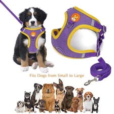 Small Dog Breathable Mesh harness Vest Collar soft chest strap XXS-L Leash set