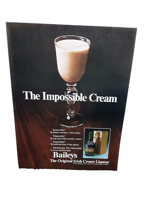 1980 Baileys Irish Cream Liqueur Impossible Original Print Ad vintage 80s