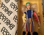 Barbie BMR 1959 with blue red yellow color block Sweatshirt, Striped Shorts NRFB — photo 1