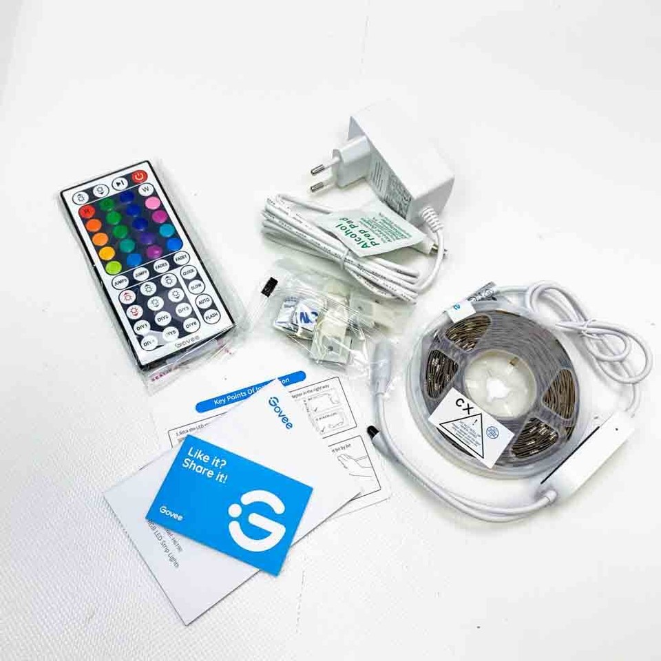 RGB LED-Stripe Set 3,5m – Mit Mini-Controller, IR-Fernbedienung & App-Steuerung, Selbstklebend, IP20
