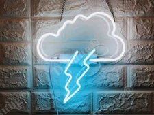 17" Thunderbolt Lightning Bolt Acrylic Neon Sign Light Lamp Visual Beer Bar JY