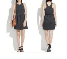 Madewell Women’s Size L  Sripe Sleeveless Pierside Zip Racer Back Dress Pockets